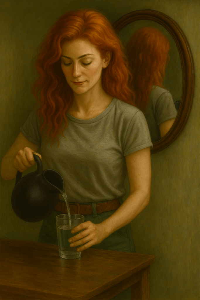 The Samaritan of five husbands, living with one not true, still searching for One who will send her out justly like a never-failing stream.